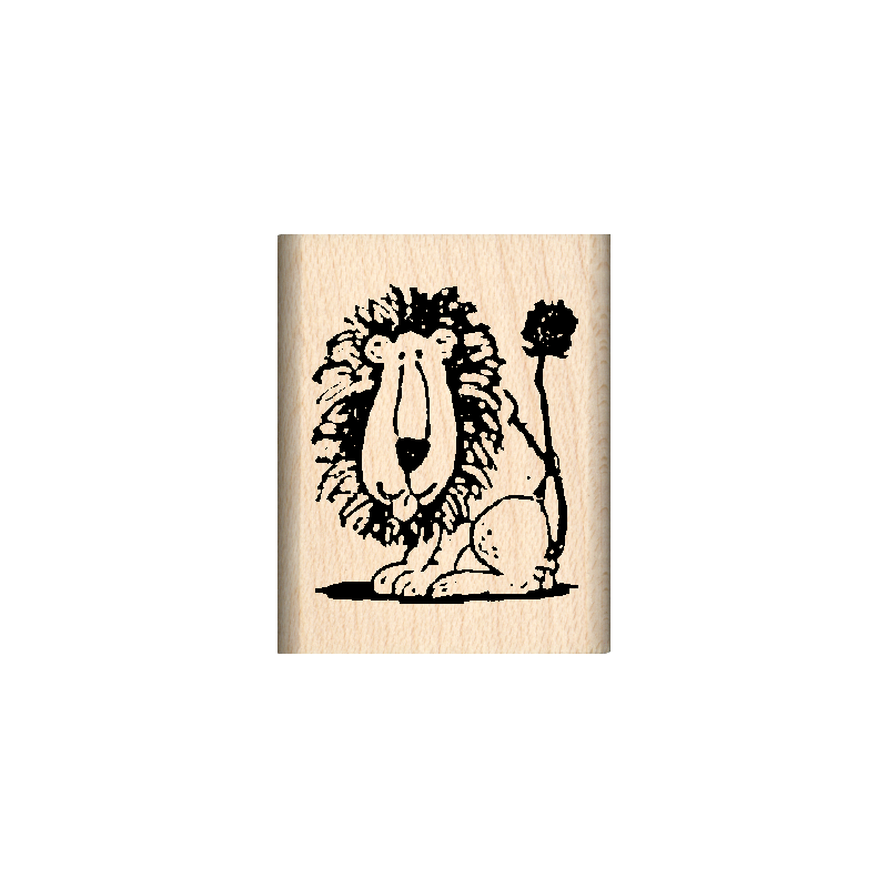 Lion Rubber Stamp 1" x 1.25" block