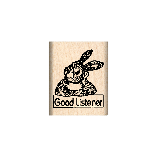 Good Listener Rubber Stamp 1" x 1.25" block