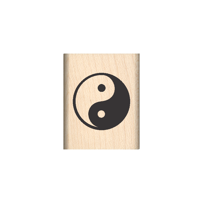 Yin and Yang Rubber Stamp 1" x 1.25" block