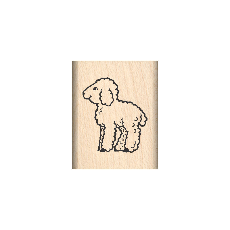 Lamb Rubber Stamp 1" x 1.25" block