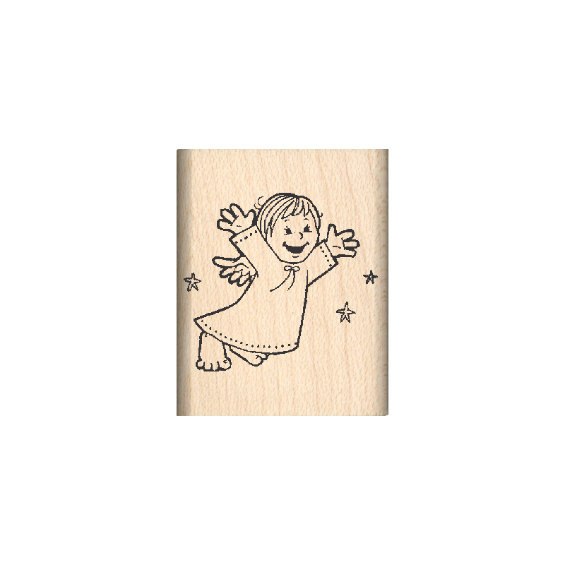 Angel Rubber Stamp 1" x 1.25" block