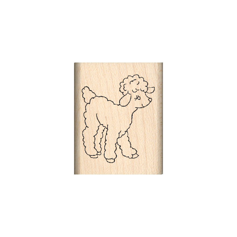 Lamb Rubber Stamp 1" x 1.25" block