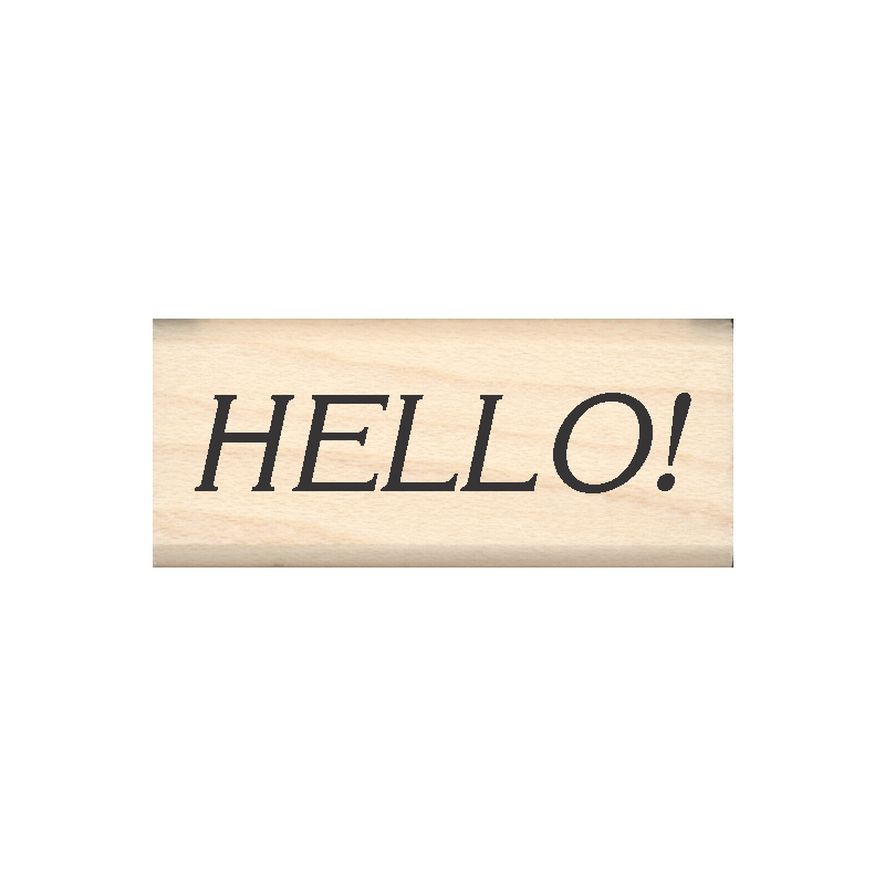 Hello! Rubber Stamp .75" x 1.5" block