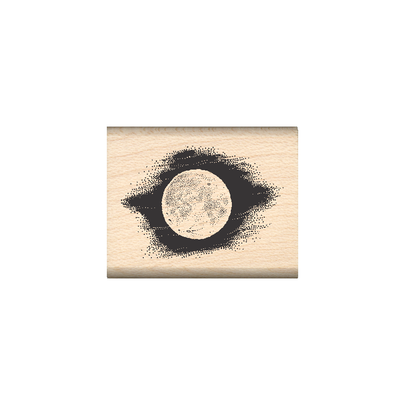 Moon Rubber Stamp 1" x 1.25" block