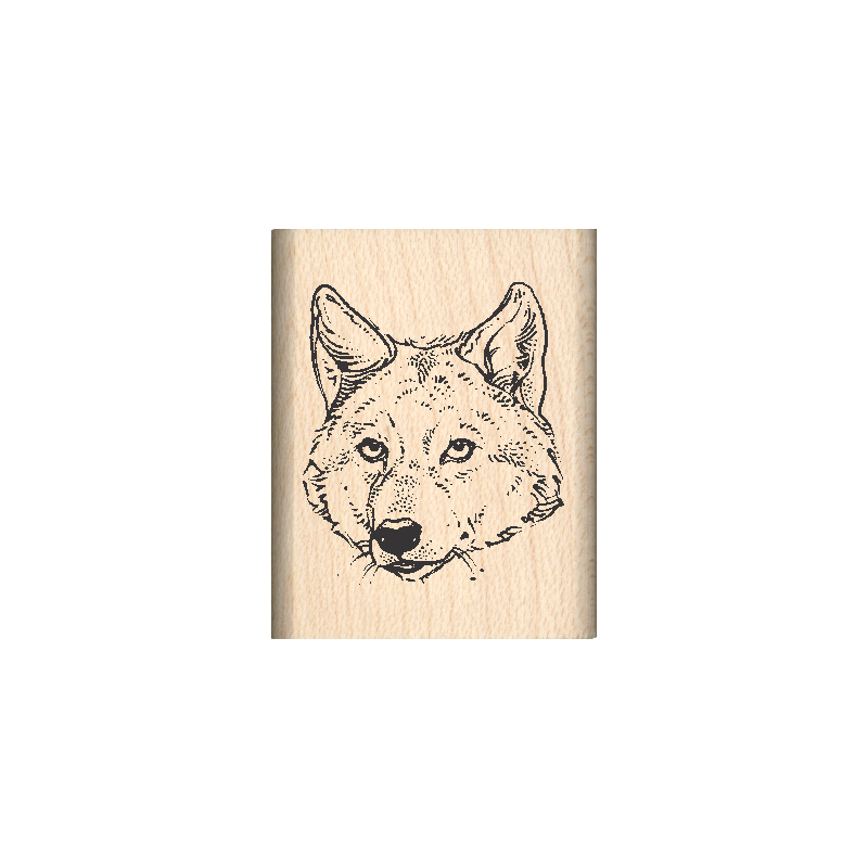 Wolf Rubber Stamp 1" x 1.25" block