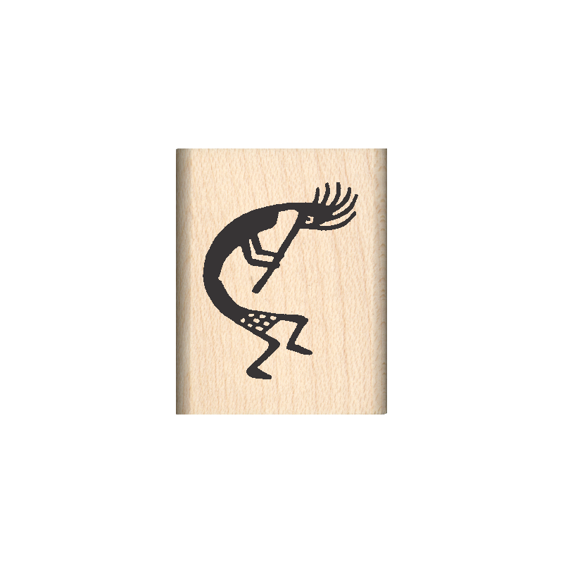 Kokopelli Rubber Stamp 1" x 1.25" block