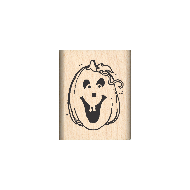 Jack-o'-Lantern Rubber Stamp 1" x 1.25" block