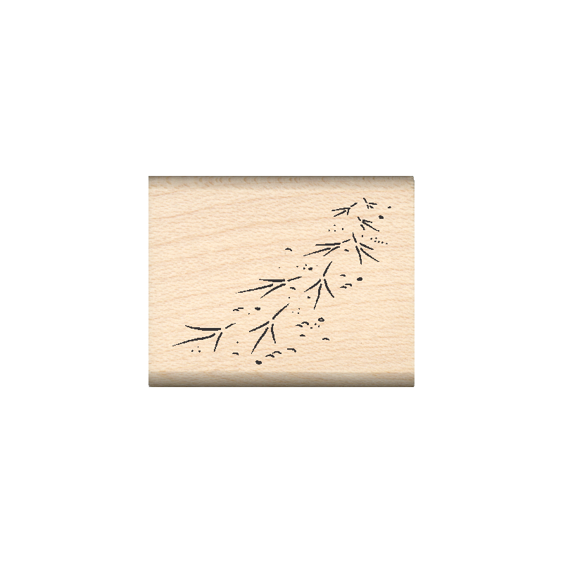 Bird Tracks Rubber Stamp 1" x 1.25" block