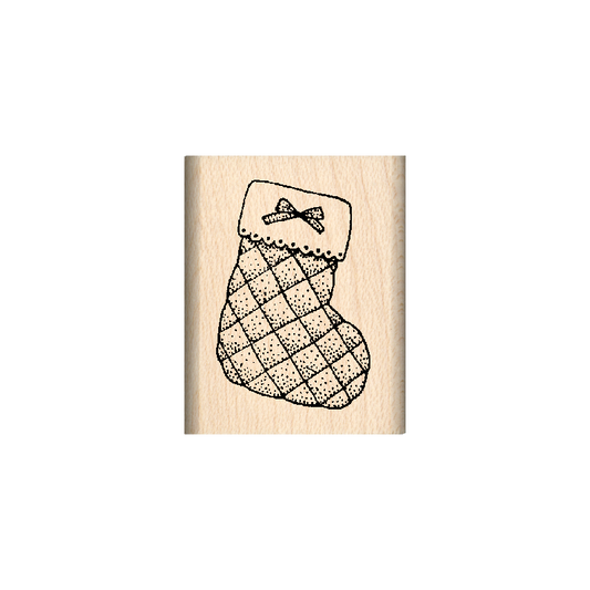 Christmas Stocking Rubber Stamp 1" x 1.25" block