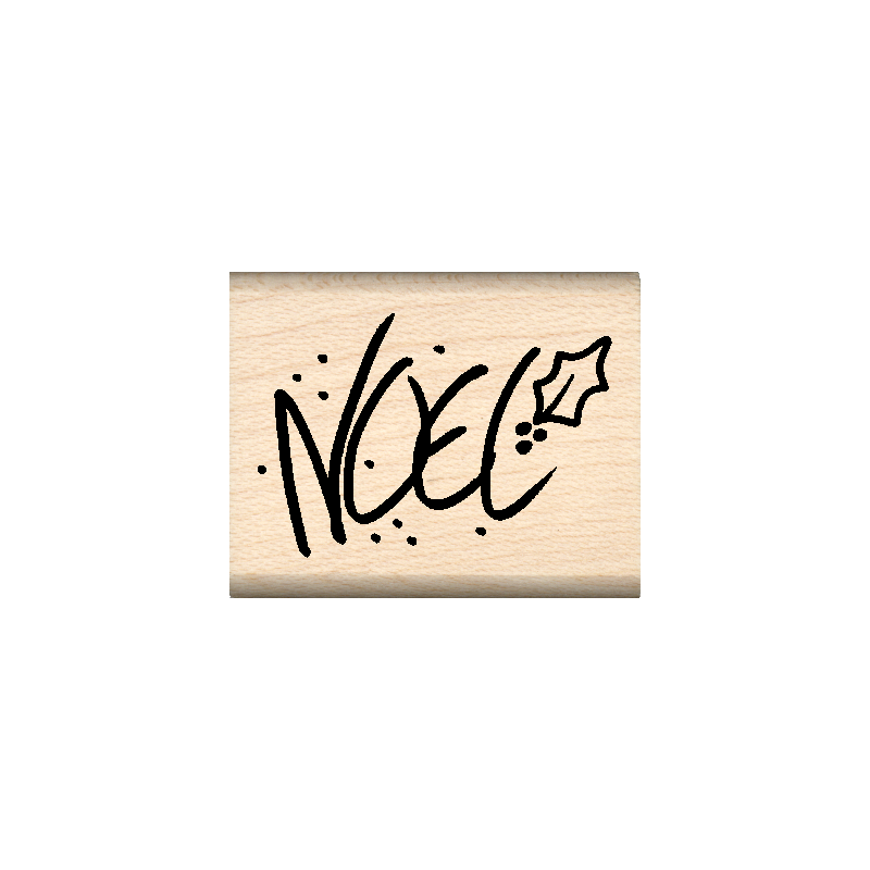Noel Christmas Rubber Stamp 1" x 1.25" block