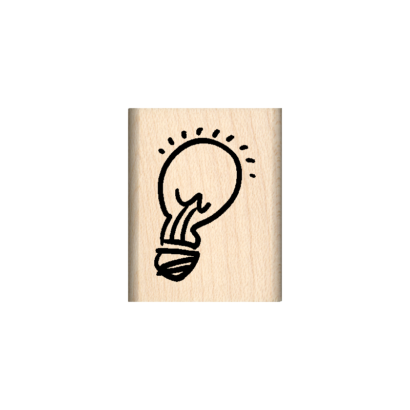 Idea Light Bulb Rubber Stamp 1" x 1.25" block