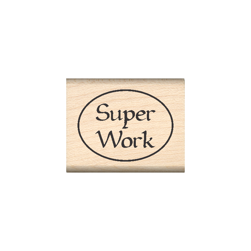 Super Work Teacher Rubber Stamp 1" x 1.25" block