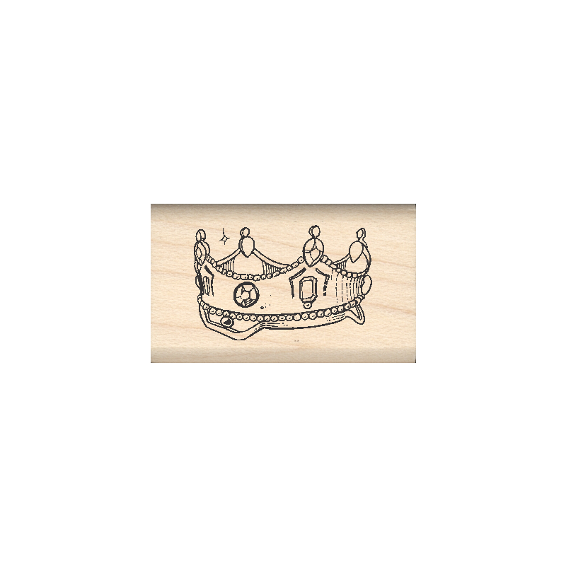 Crown Rubber Stamp .75" x 1.25" block