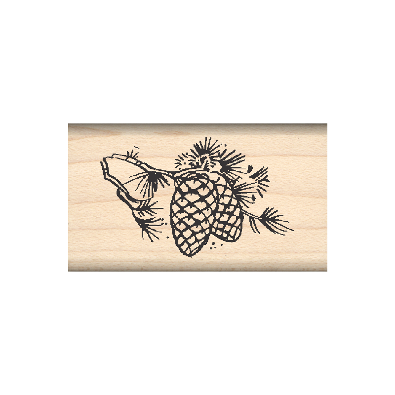 Pine Cone Rubber Stamp 1" x 1.75" block