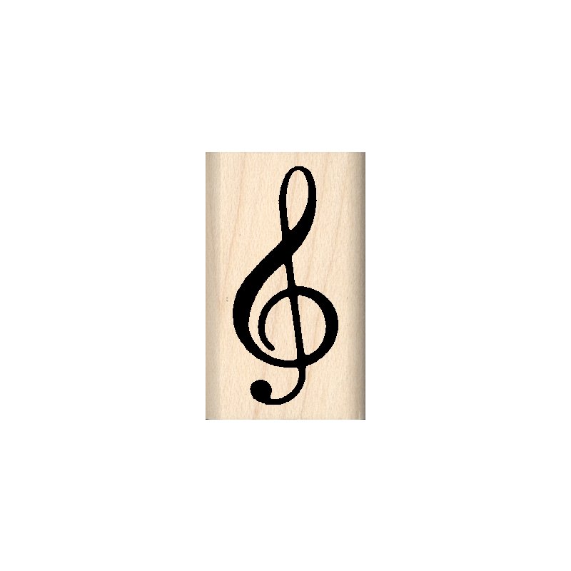 Treble Clef Rubber Stamp .75" x 1.25" block