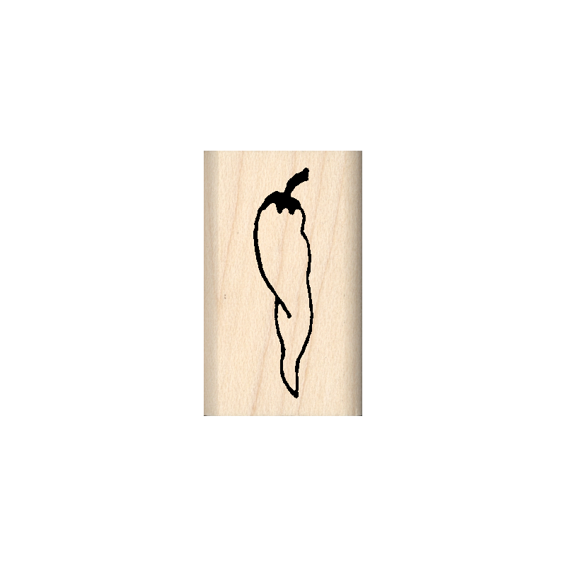 Jalepeño Rubber Stamp .75" x 1.25" block