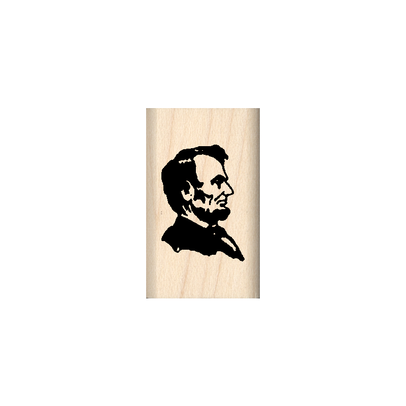 Abraham Lincoln Rubber Stamp .75" x 1.25" block