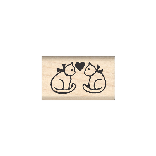 Cats Rubber Stamp .75" x 1.25" block