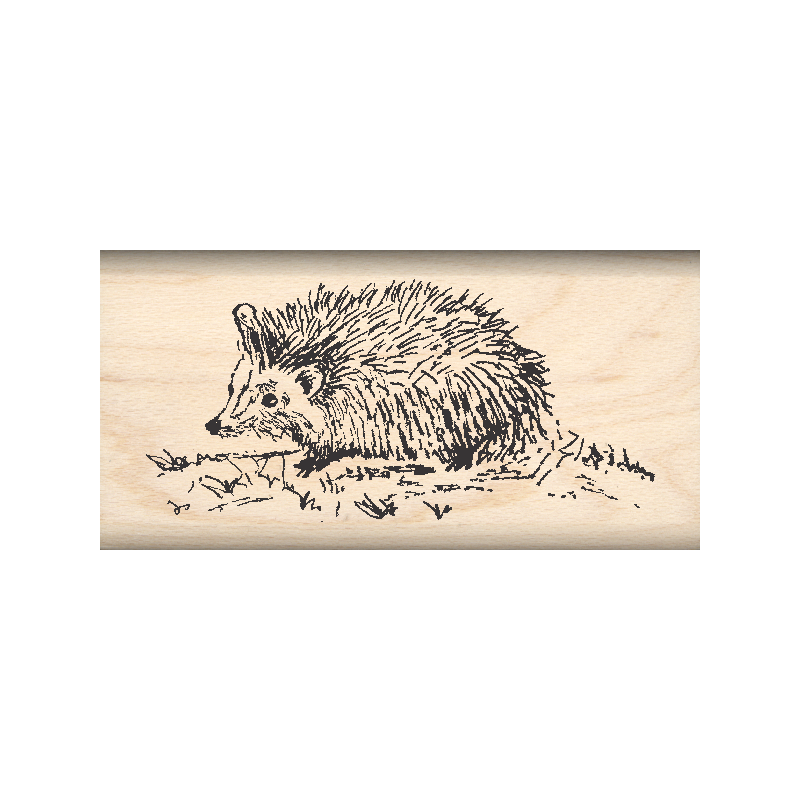 Hedgehog Rubber Stamp 1" x 2" block