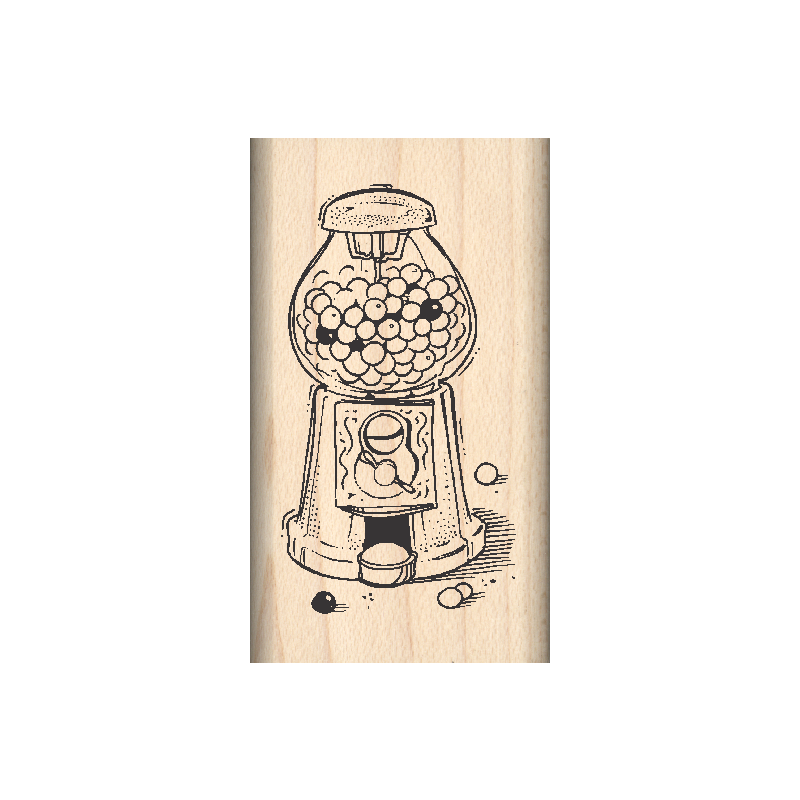 Gumball Machine Rubber Stamp 1" x 1.75" block
