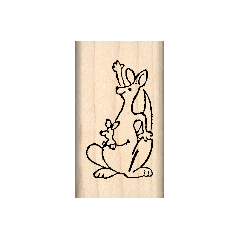 Kangaroo Rubber Stamp 1" x 1.75" block