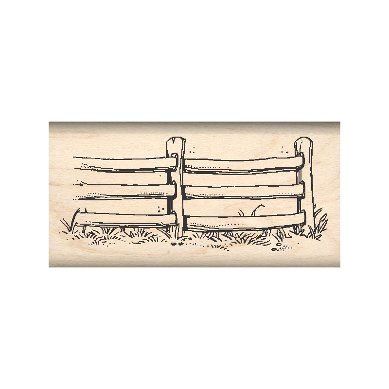 Fence Rubber Stamp 1" x 2" block
