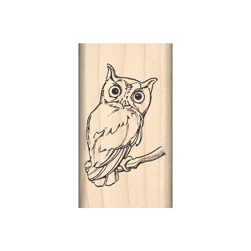 Owl Rubber Stamp 1" x 1.75" block