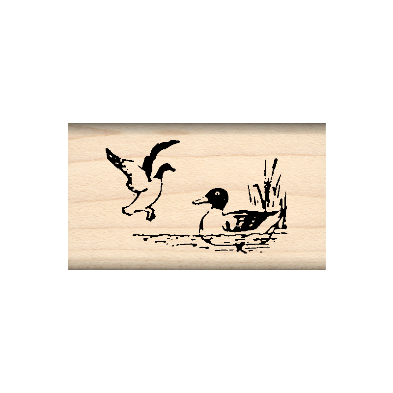 Duck & Decoy Rubber Stamp 1" x 1.75" block