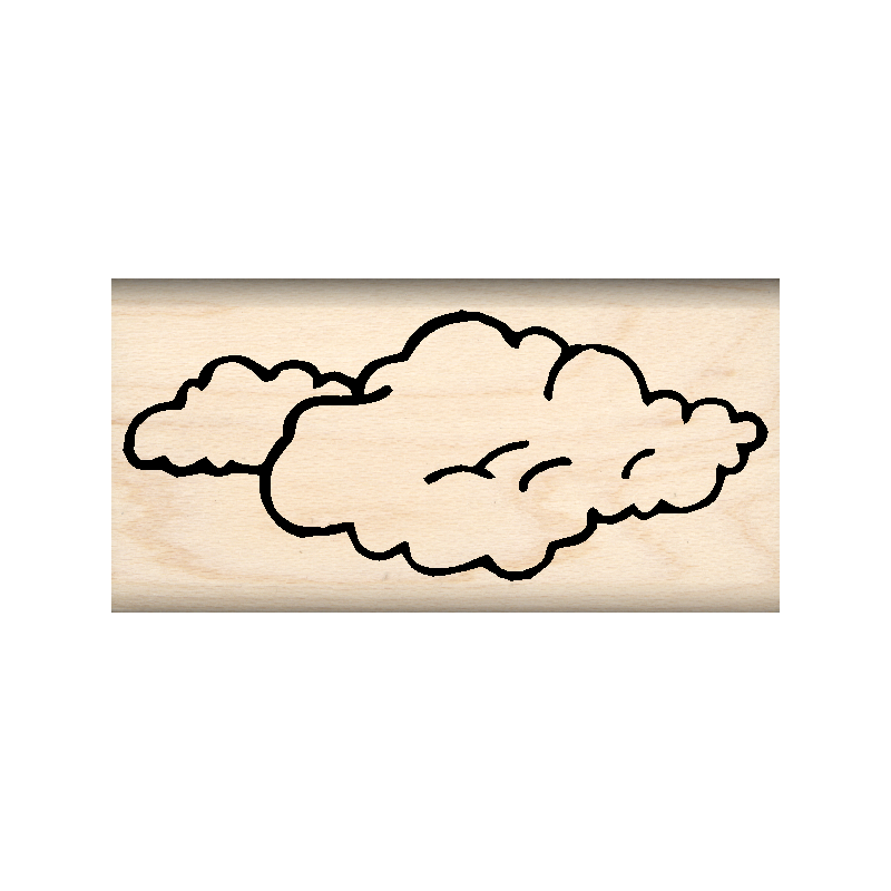 Clouds Rubber Stamp 1" x 2" block