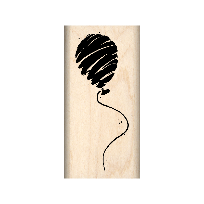 Balloon Rubber Stamp 1" x 2" block