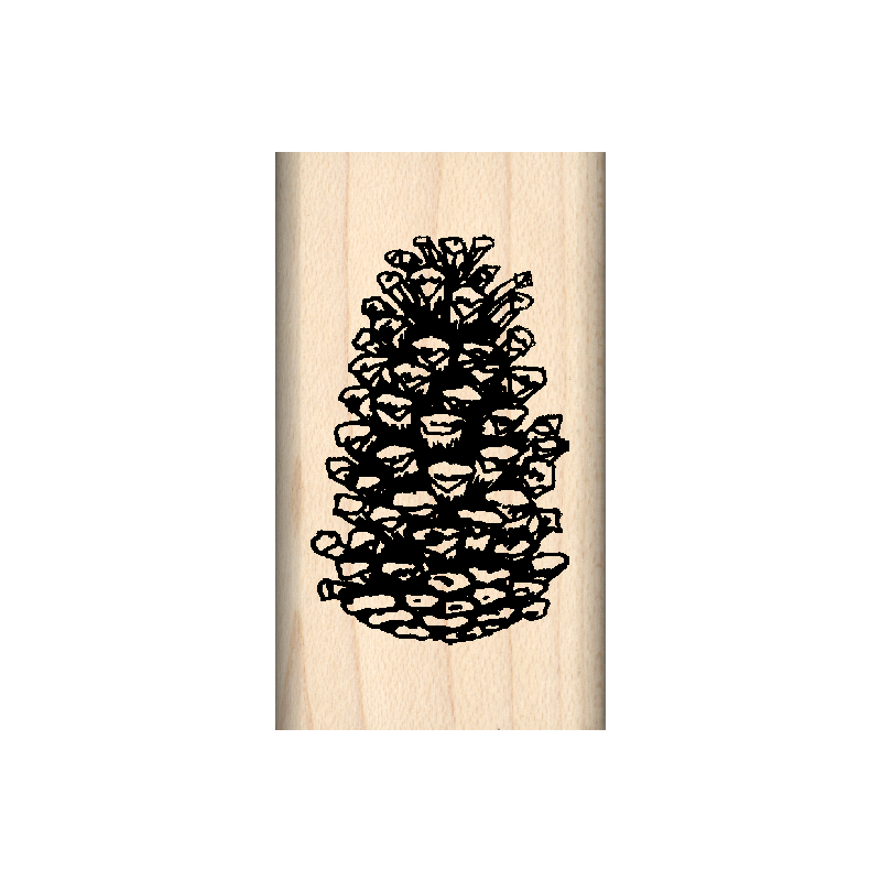 pine tree rubber stamp Pine Cone Rubber Stamp 1" x 1.75" block