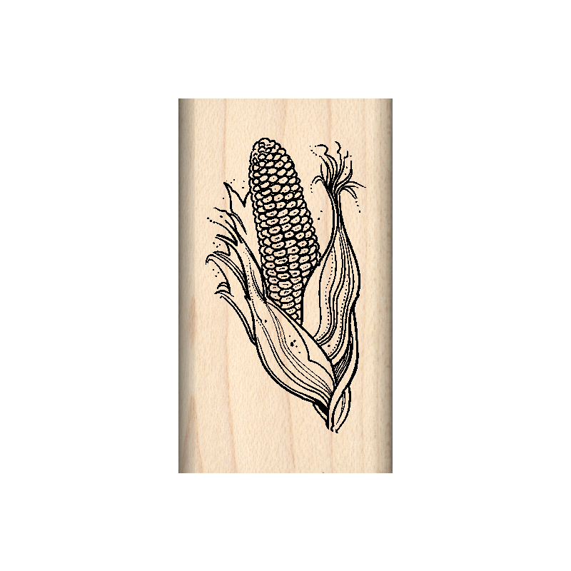 Corn Rubber Stamp 1" x 1.75" block