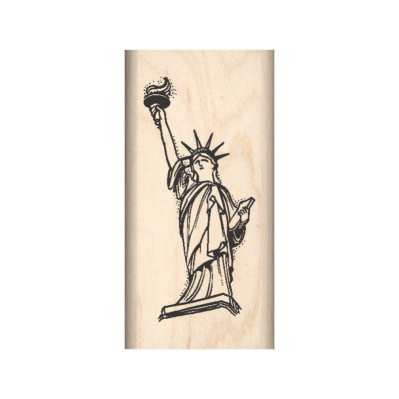 Statue of Liberty Rubber Stamp 1" x 2" block