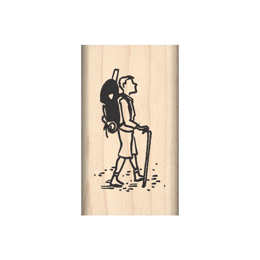 Backpacker Rubber Stamp 1" x 1.75" block