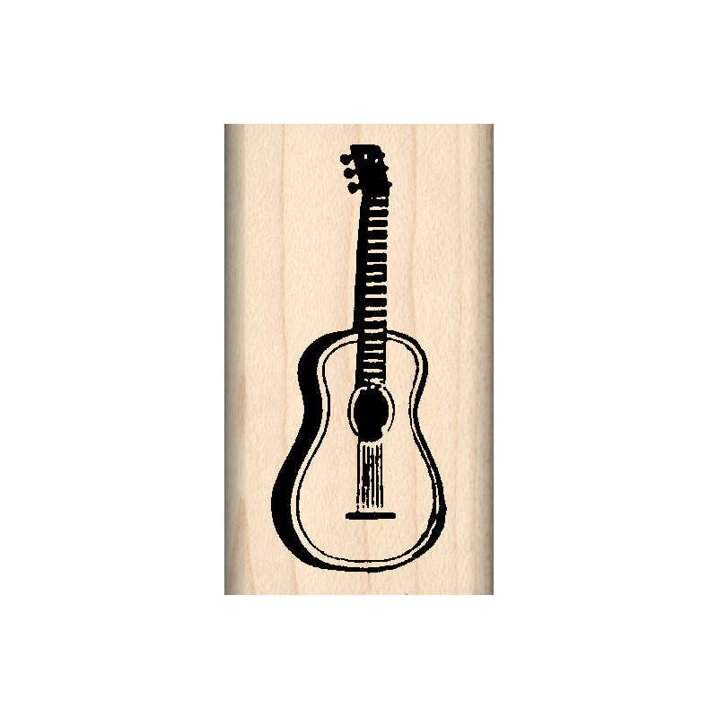 Guitar Rubber Stamp 1" x 1.75" block