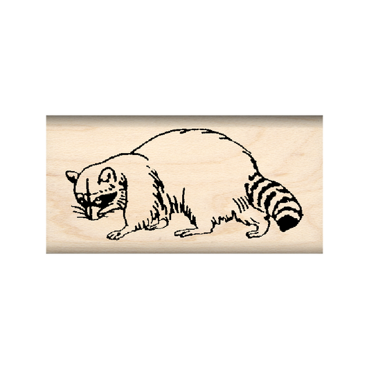 Raccoon Rubber Stamp 1" x 1.75" block