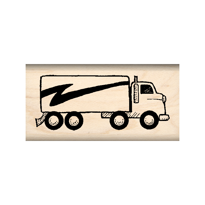 Truck Rubber Stamp 1" x 2" block