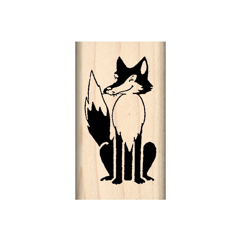 Fox Rubber Stamp 1" x 1.75" block