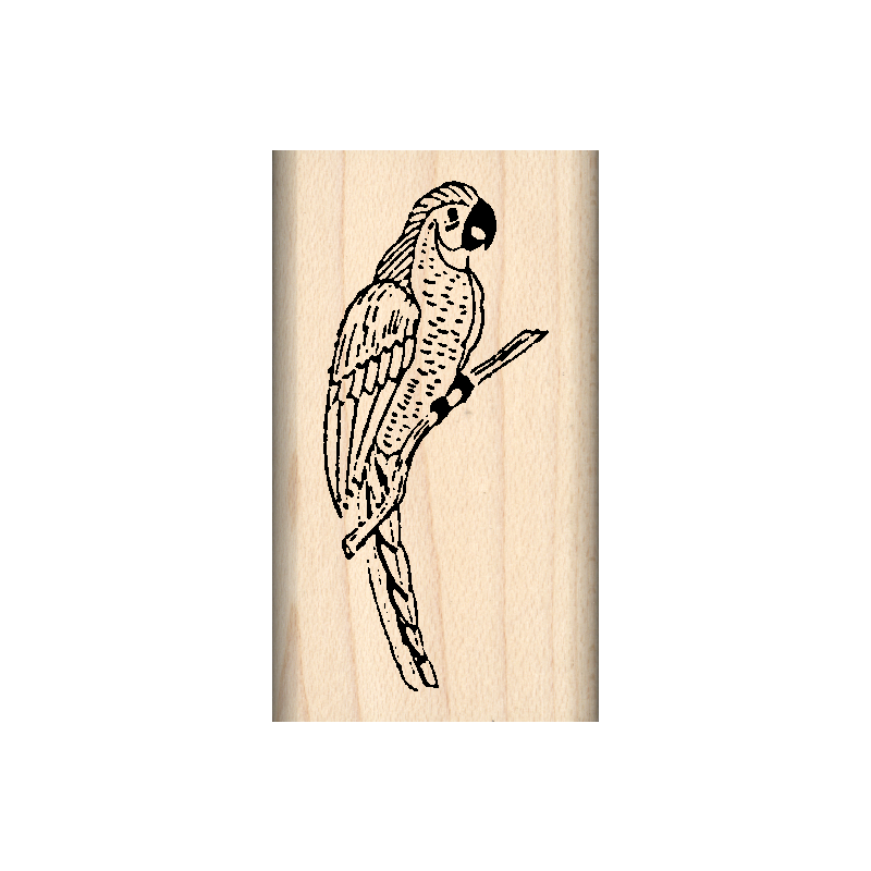 Parrot Rubber Stamp 1" x 1.75" block