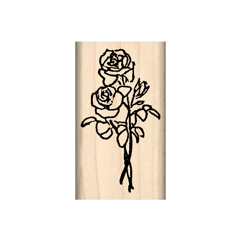 Roses Rubber Stamp 1" x 1.75" block