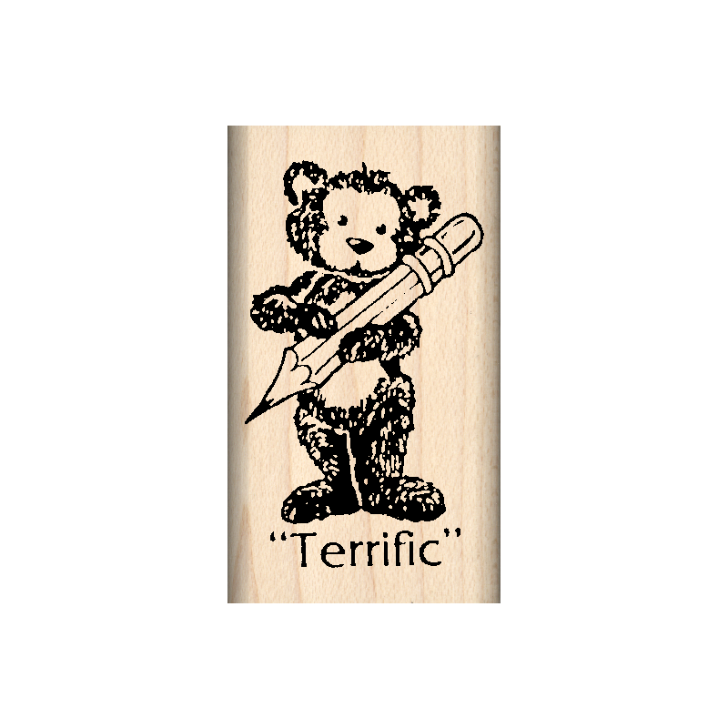 Terrific Teacher Rubber Stamp 1" x 1.75" block