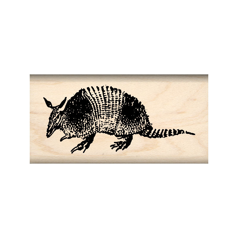 Armadillo Rubber Stamp 1" x 2" block