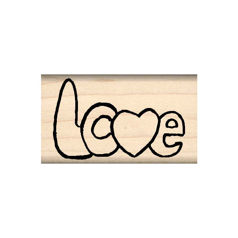 Love Rubber Stamp 1" x 1.75" block