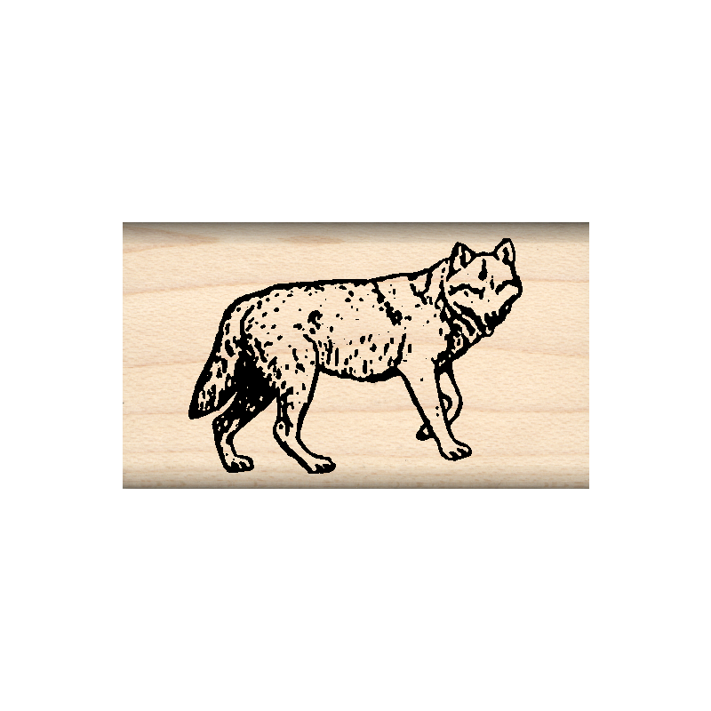 Wolf Rubber Stamp 1" x 1.75" block