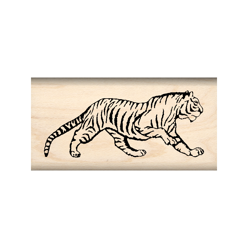 Tiger Rubber Stamp 1" x 2" block