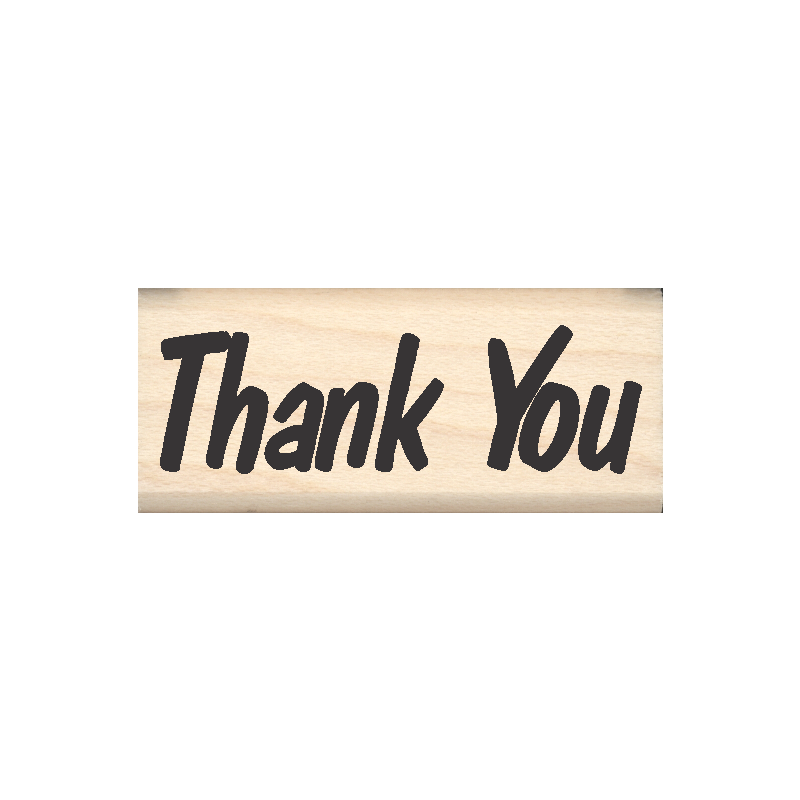 Thank You Rubber Stamp .75" x 2" block