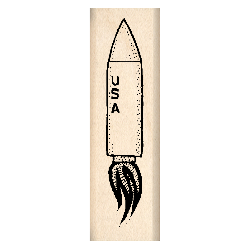 Space Ship Rubber Stamp .75" x 2.5" block