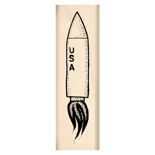 Space Ship Rubber Stamp .75" x 2.5" block