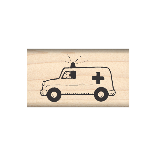 Ambulance Rubber Stamp 1" x 1.75" block