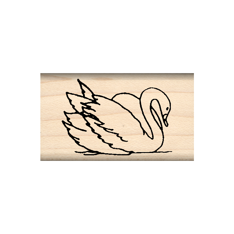 Swan Rubber Stamp 1" x 1.75" block